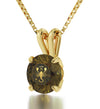 Gold Plated Scorpio Necklace Zodiac Pendant 24k Gold Inscribed on Crystal - NanoStyle Jewelry