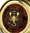 Gold Plated Scorpio Necklace Zodiac Heart Pendant 24k Gold Inscribed on Crystal - NanoStyle Jewelry