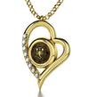 Gold Plated Scorpio Necklace Zodiac Heart Pendant 24k Gold Inscribed on Crystal - NanoStyle Jewelry