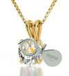 Gold Plated Sagittarius Necklace Zodiac Pendant 24k Gold Inscribed on Crystal - NanoStyle Jewelry