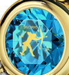 Gold Plated Sagittarius Necklace Zodiac Heart Pendant 24k Gold Inscribed on Crystal - NanoStyle Jewelry