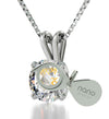 925 Sterling Silver Capricorn Necklace Zodiac Pendant 24k Gold inscribed on Crystal - NanoStyle Jewelry
