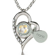 925 Sterling Silver Capricorn Necklace Zodiac Heart Pendant 24k Gold inscribed on Crystal - NanoStyle Jewelry