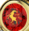 Gold Plated Capricorn Necklace Zodiac Heart Pendant 24k Gold inscribed on Crystal - NanoStyle Jewelry