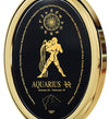 Aquarius Necklace Zodiac Pendant 24k Gold Inscribed on Onyx Stone - NanoStyle Jewelry