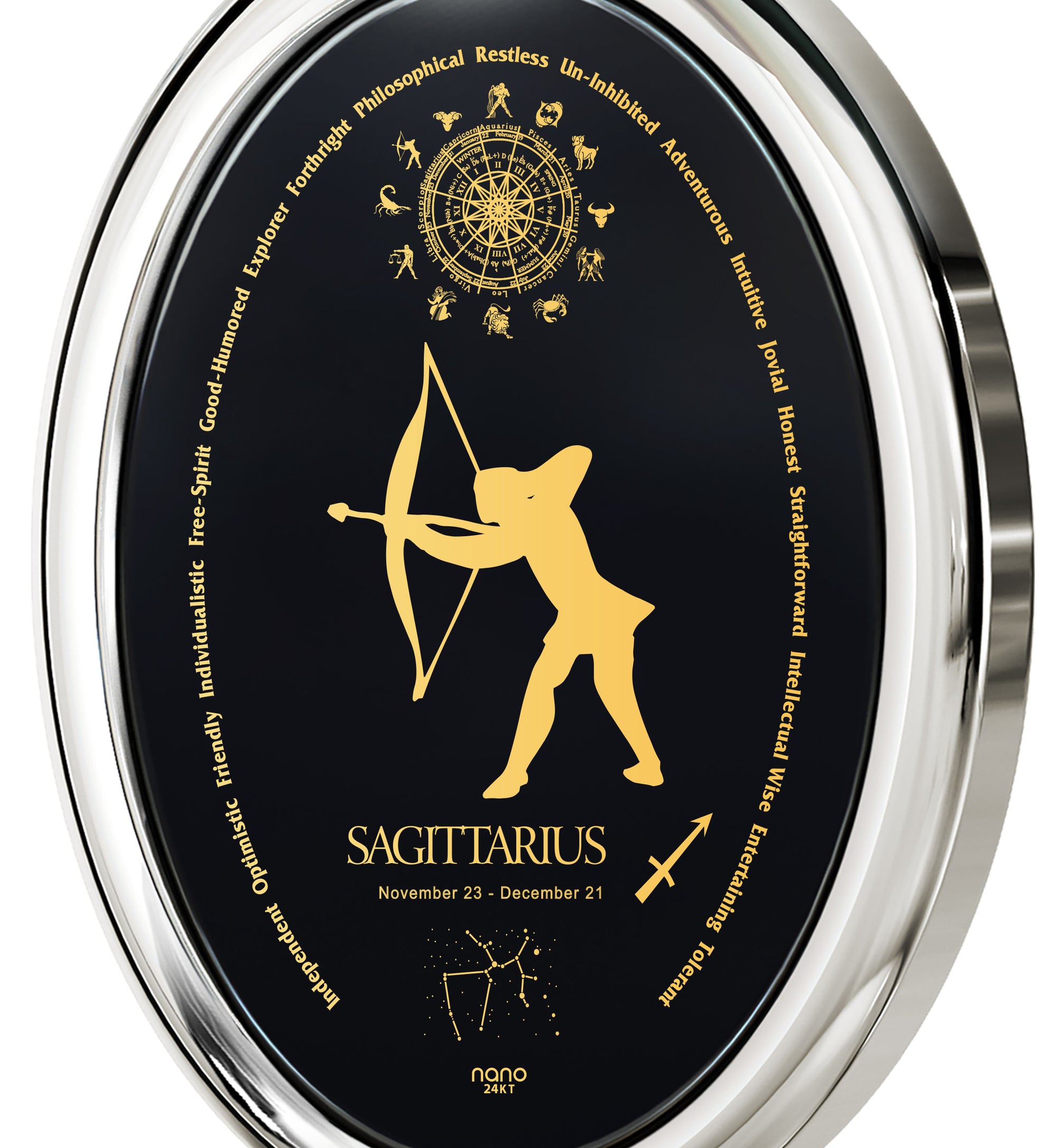Sagittarius Silver Pendant - NanoStyle Jewelry