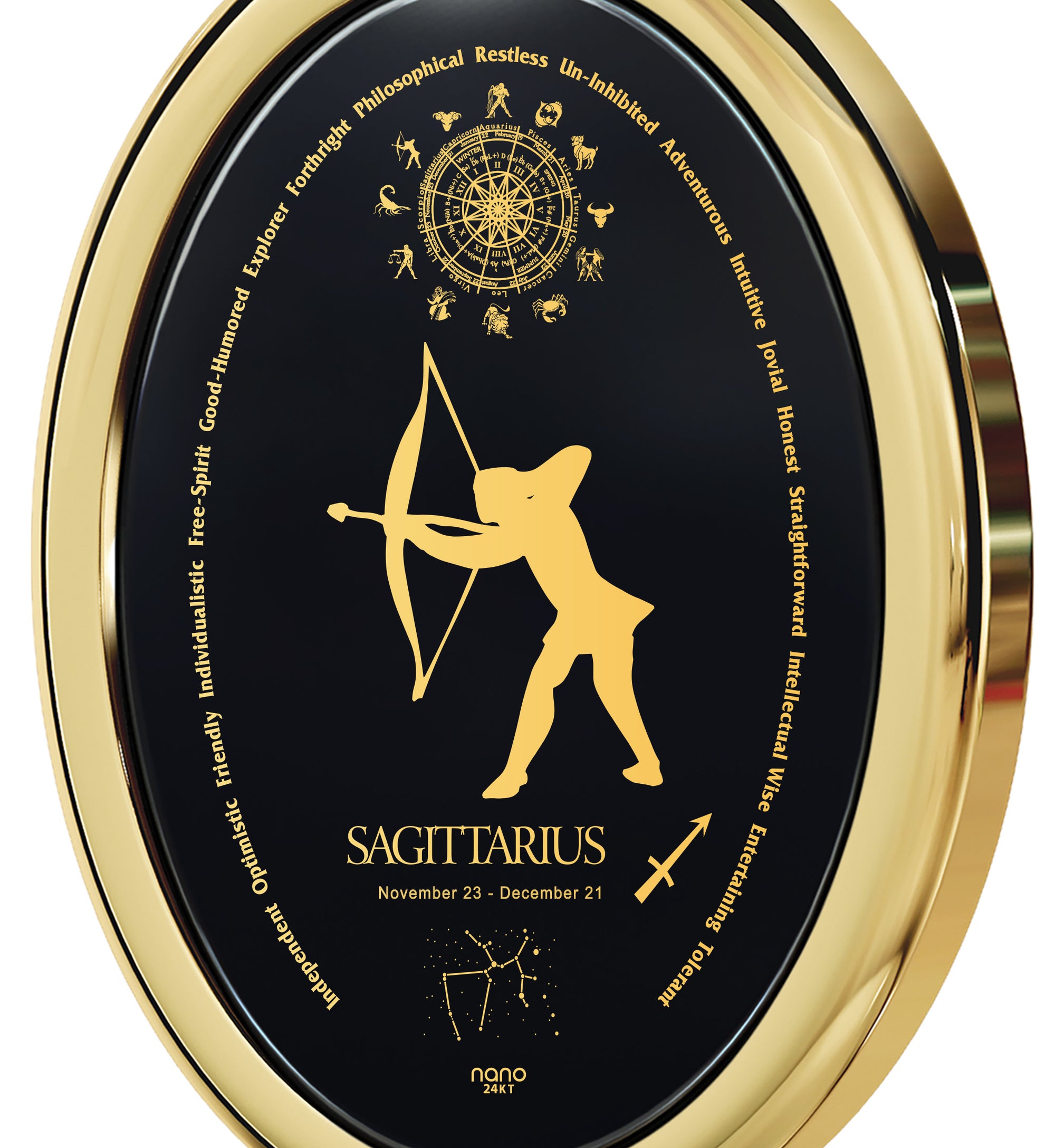 Sagittarius Gold Pendant - NanoStyle Jewelry