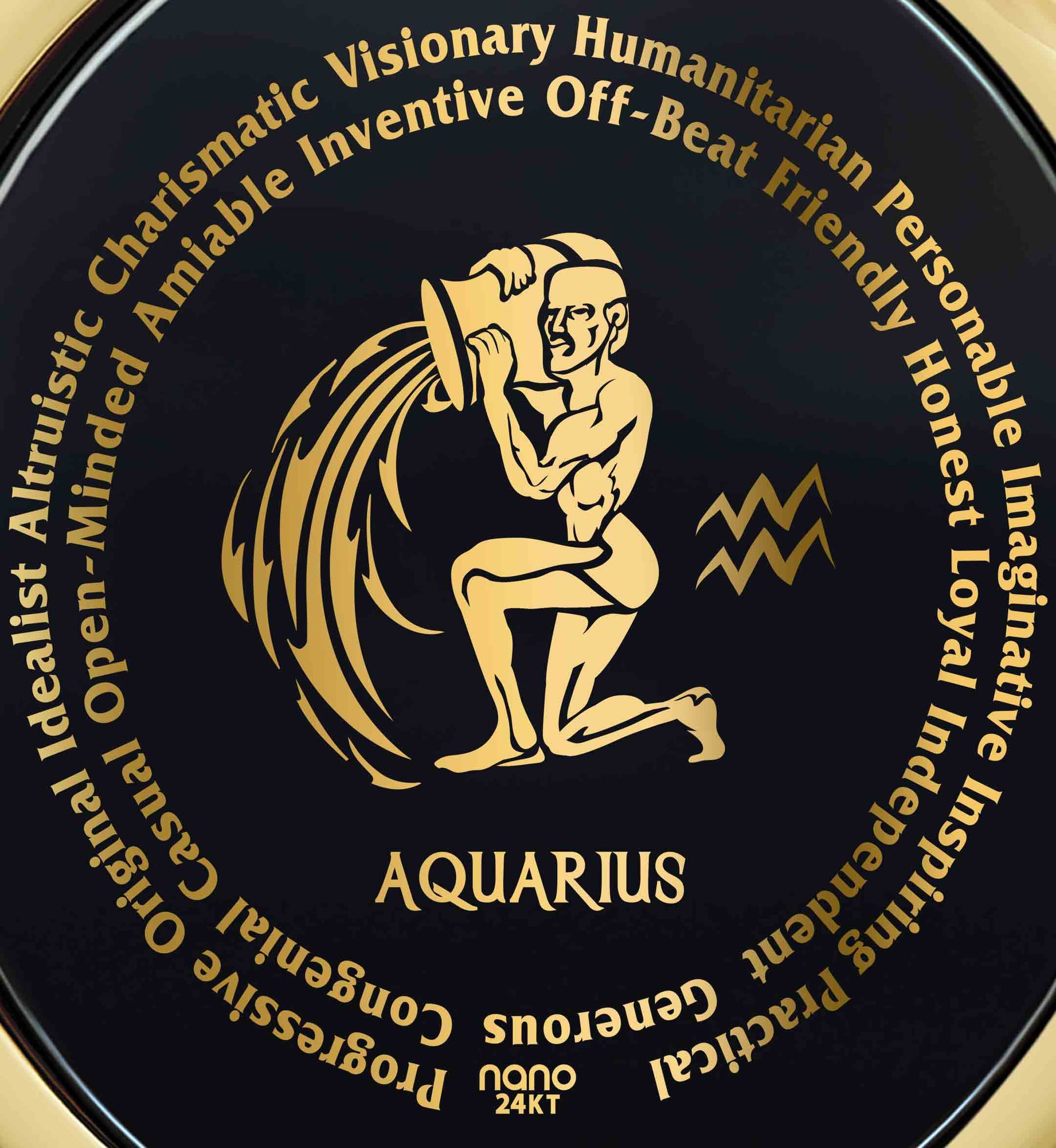 Aquarius Necklaces for Lovers of the Zodiac | Inscribed in 24k Gold Birthday Gift for niece