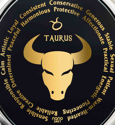 Sterling Silver Taurus Necklaces for Lovers of the Zodiac | Inscribed in Gold Birthday Jewelry Gift