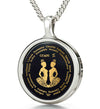 Gemini Necklaces for Lovers of the Zodiac Gift 24k Gold Inscribed Jewelry Birthday Gift