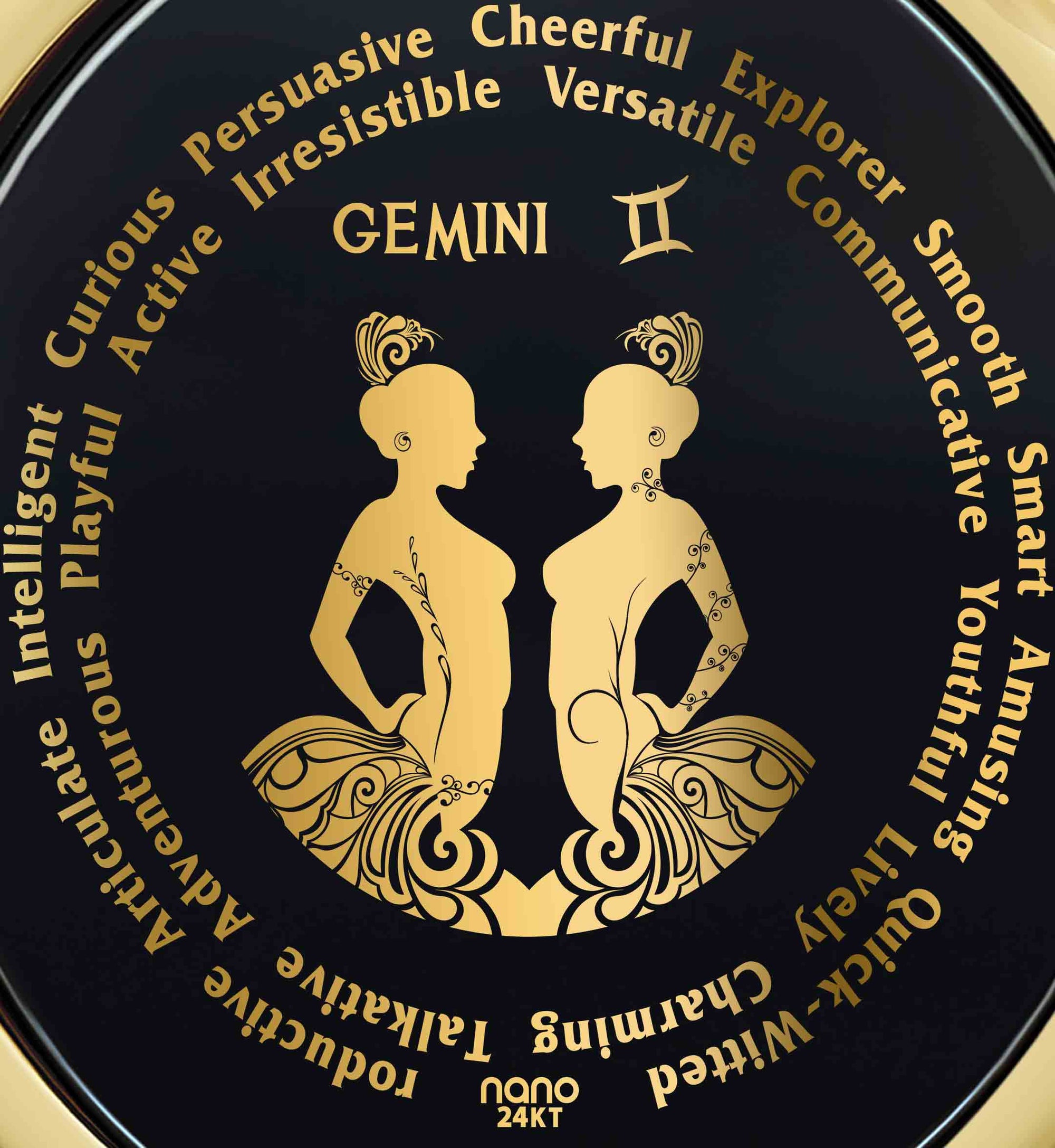 Gemini Necklaces for Lovers of the Zodiac | Inscribed in Gold Birthday Jewelry Gift