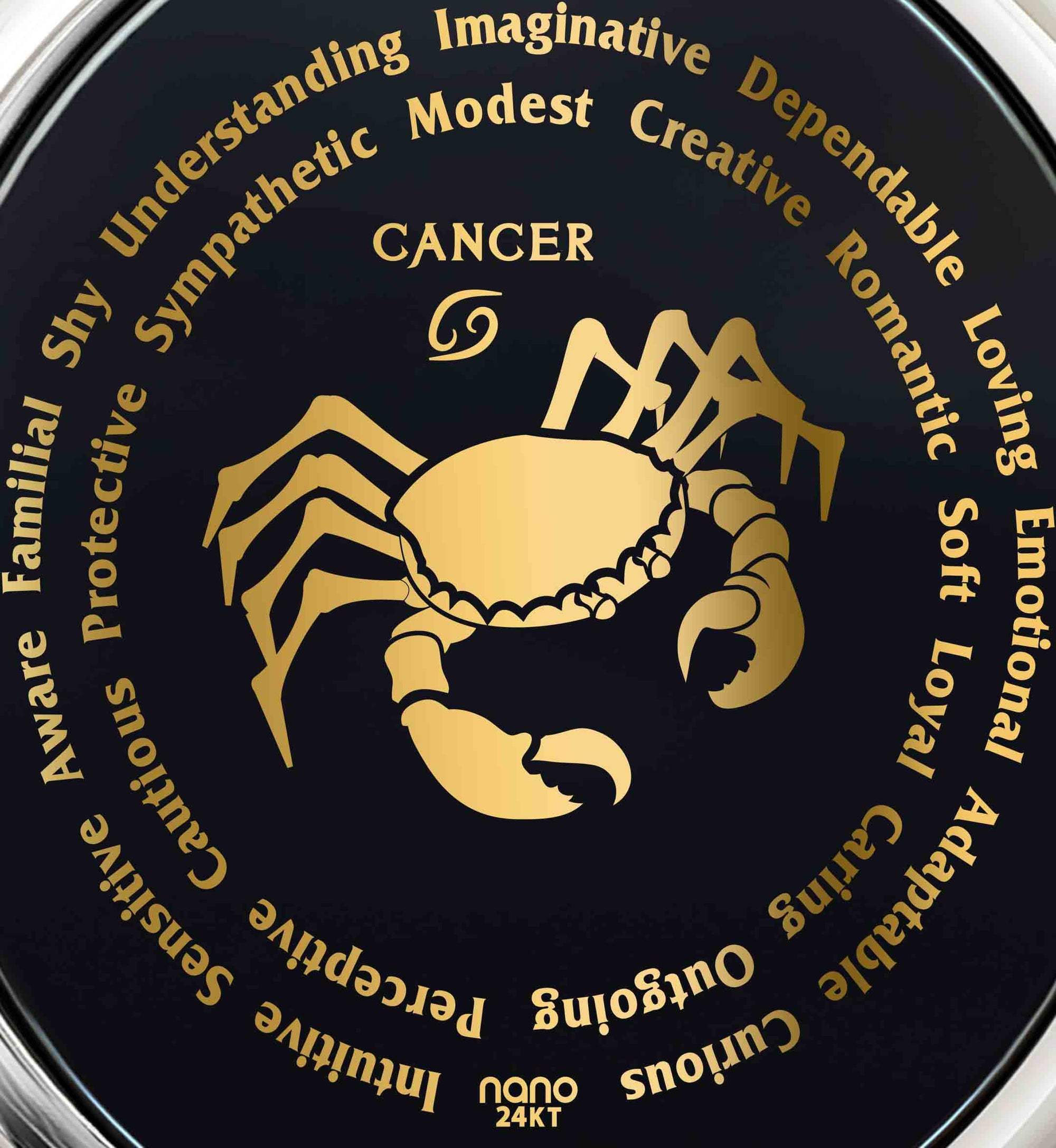 Cancer Necklaces for Lovers of the Zodiac | Inscribed in 24k real Gold