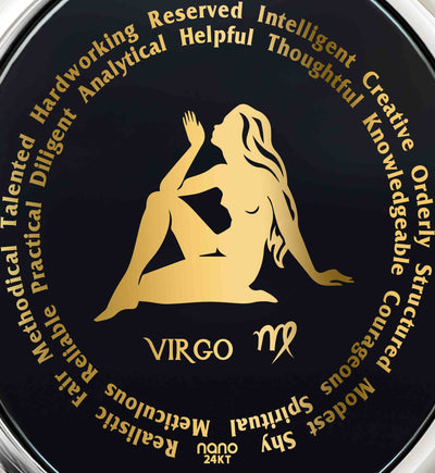 Sterling Silver Virgo Necklaces for Lovers of the Zodiac | Inscribed in Gold Birthday Jewelry Gift