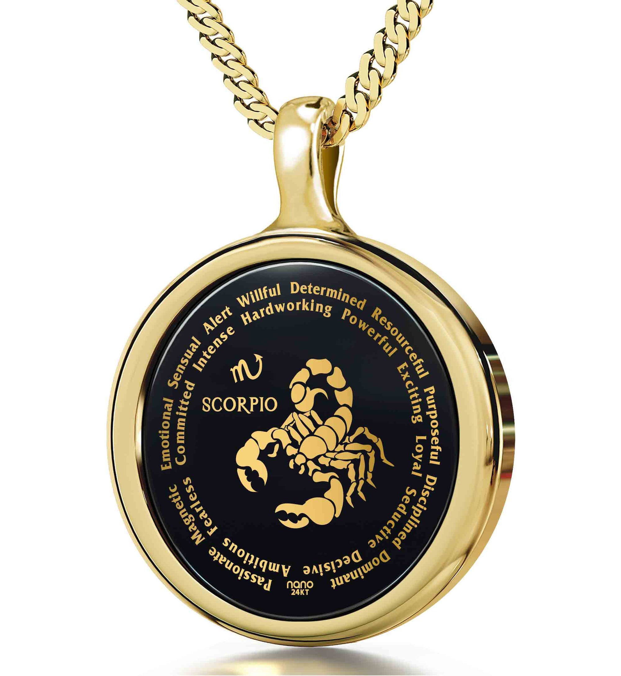 Gold Plated Silver Scorpio Necklaces for Lovers of the Zodiac | Inscribed in Gold Birthday Jewelry Gift