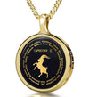 Vermeil Capricorn Necklaces for Lovers of the Zodiac | Inscribed in 24k Gold Birthday Jewelry