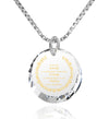 Serenity Prayer Necklace Inspirational Pendant Inscribed in 24k Gold
