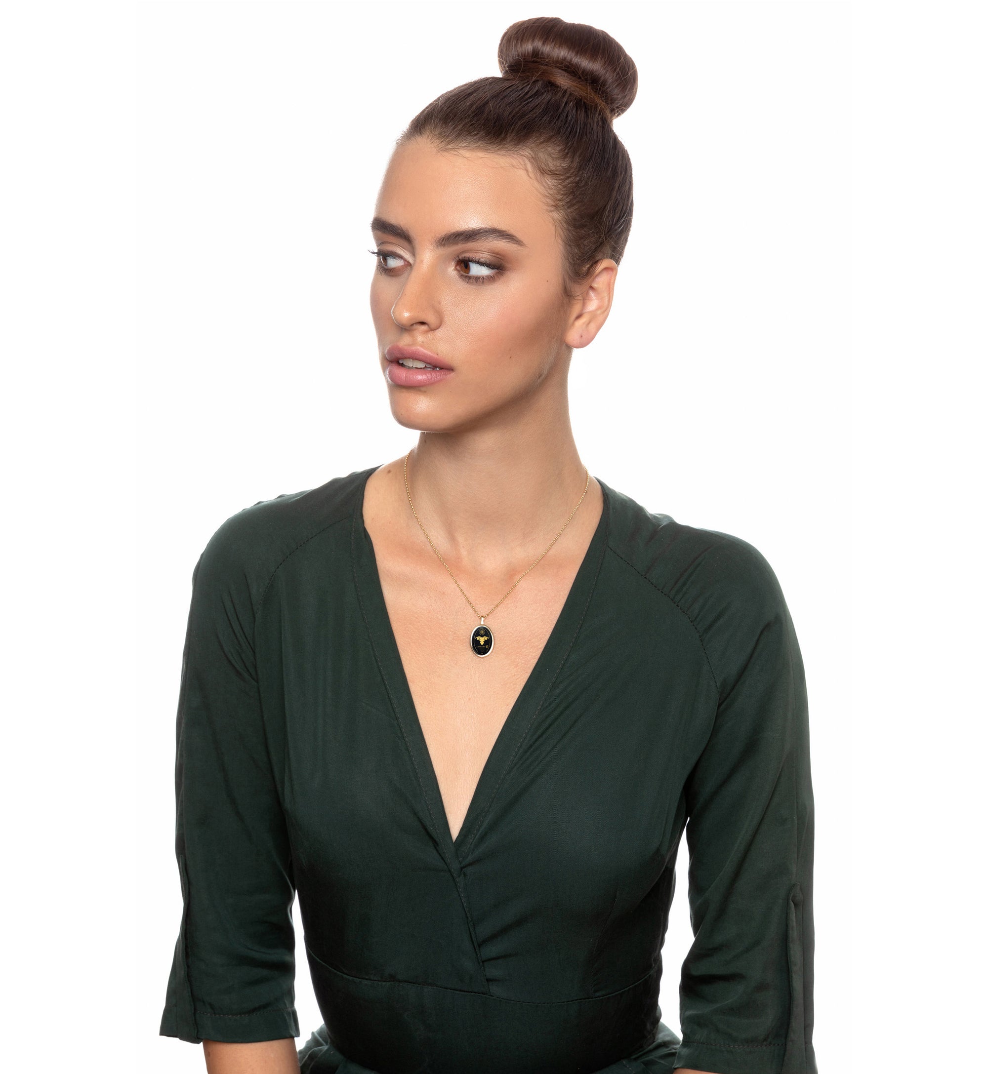 Beautiful Girl Wearing Capricorn Star Sign Necklace - NanoStyle Jewelry