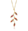 Gold Plated Sterling Silver Olive Leaf Necklace Pendant - NanoStyle Jewelry
