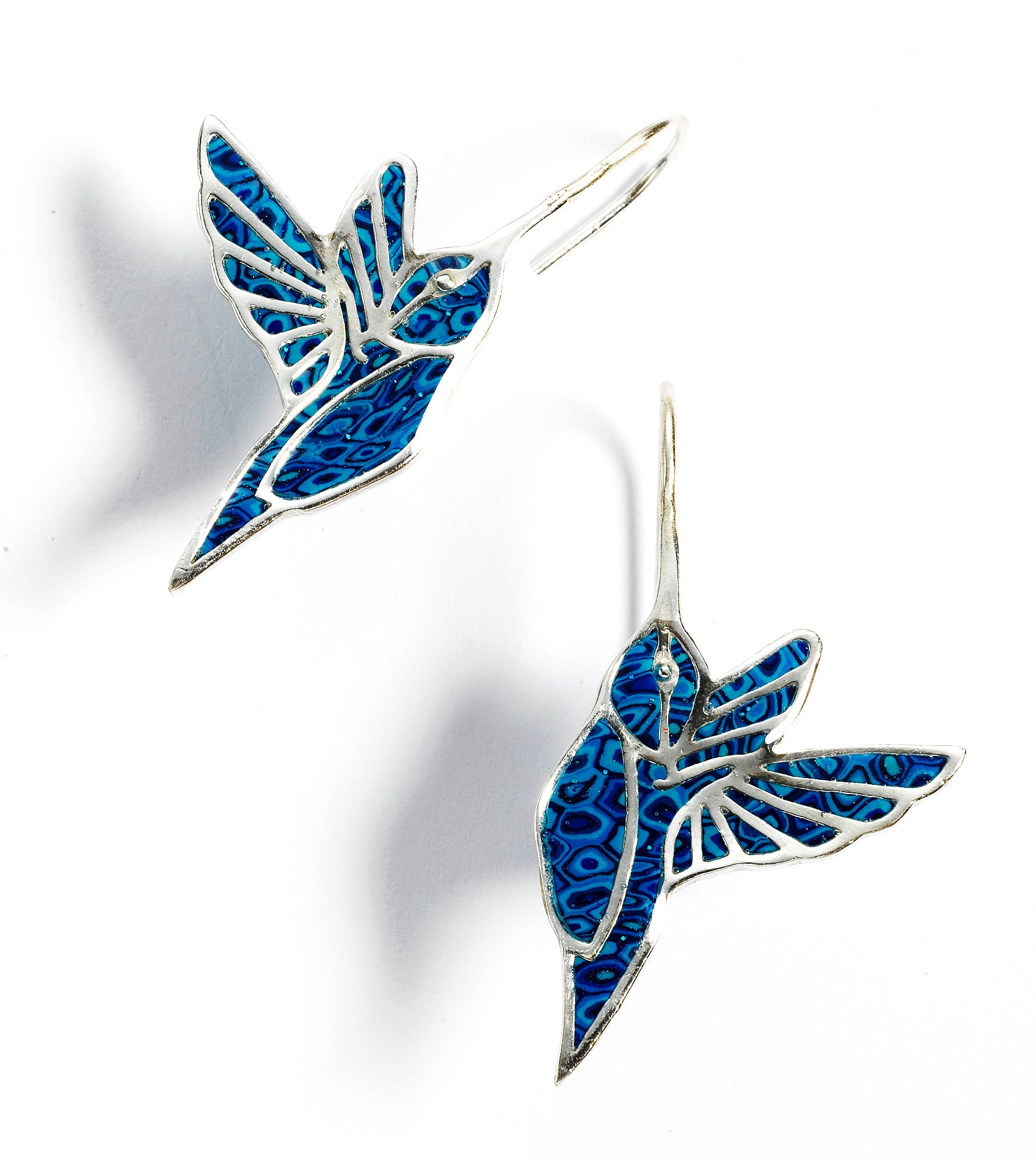 925 Sterling Silver Hummingbird Dangle Earrings - NanoStyle Jewelry