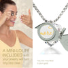 Girl looking thru magnifying glass 24k gold inscribed nanostyle necklace