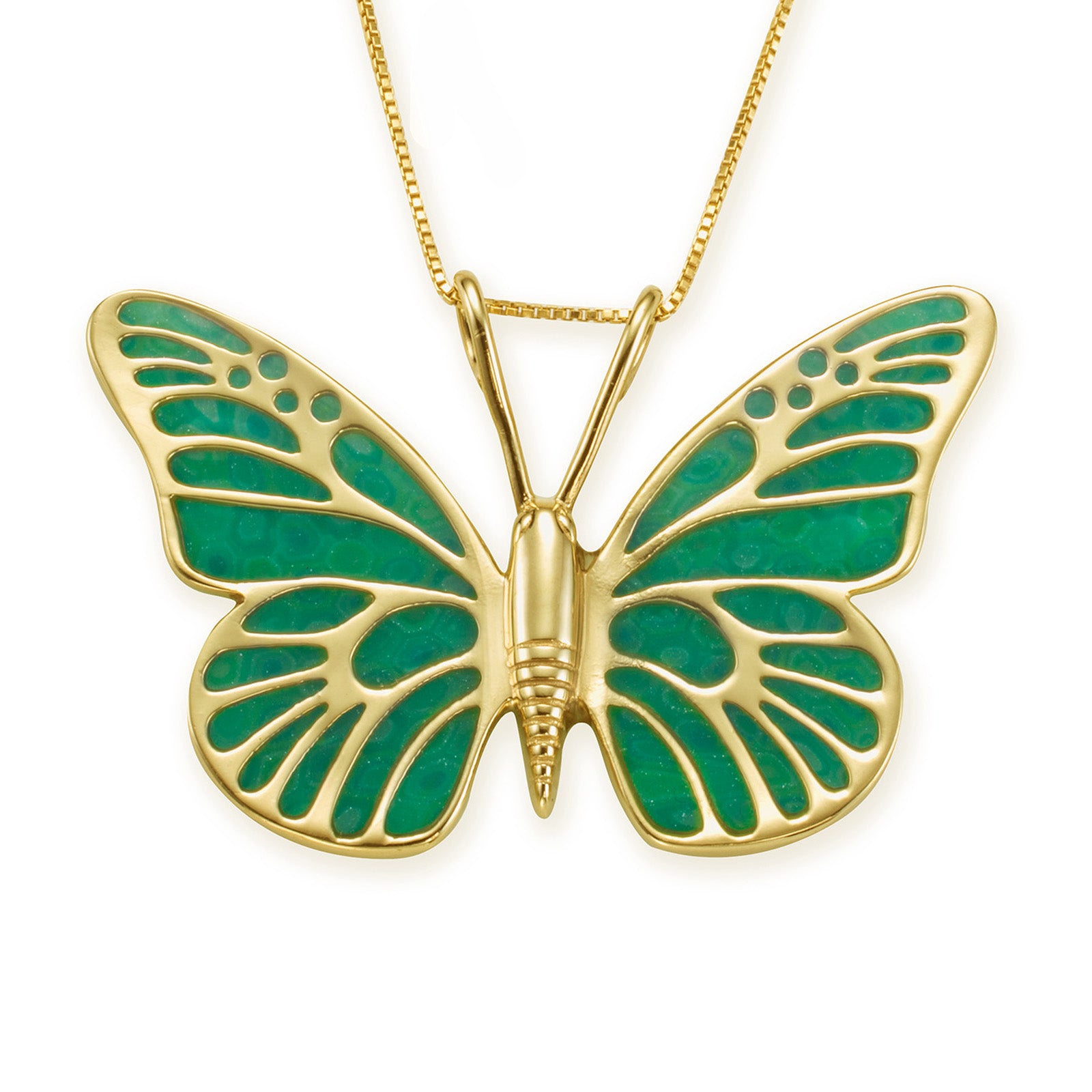 Charming Cute Butterfly Handmade Jewelry, Gold Plated Sterling Silver Anniversary Butterfly Pendant Chain Unique Christmas Gifts for Women