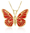 Glamor Butterfly Charm Handmade Jewelry, Gold Plated Sterling Silver Anniversary Butterfly Pendant Chain Unique Valentines Gift for Girlfriend