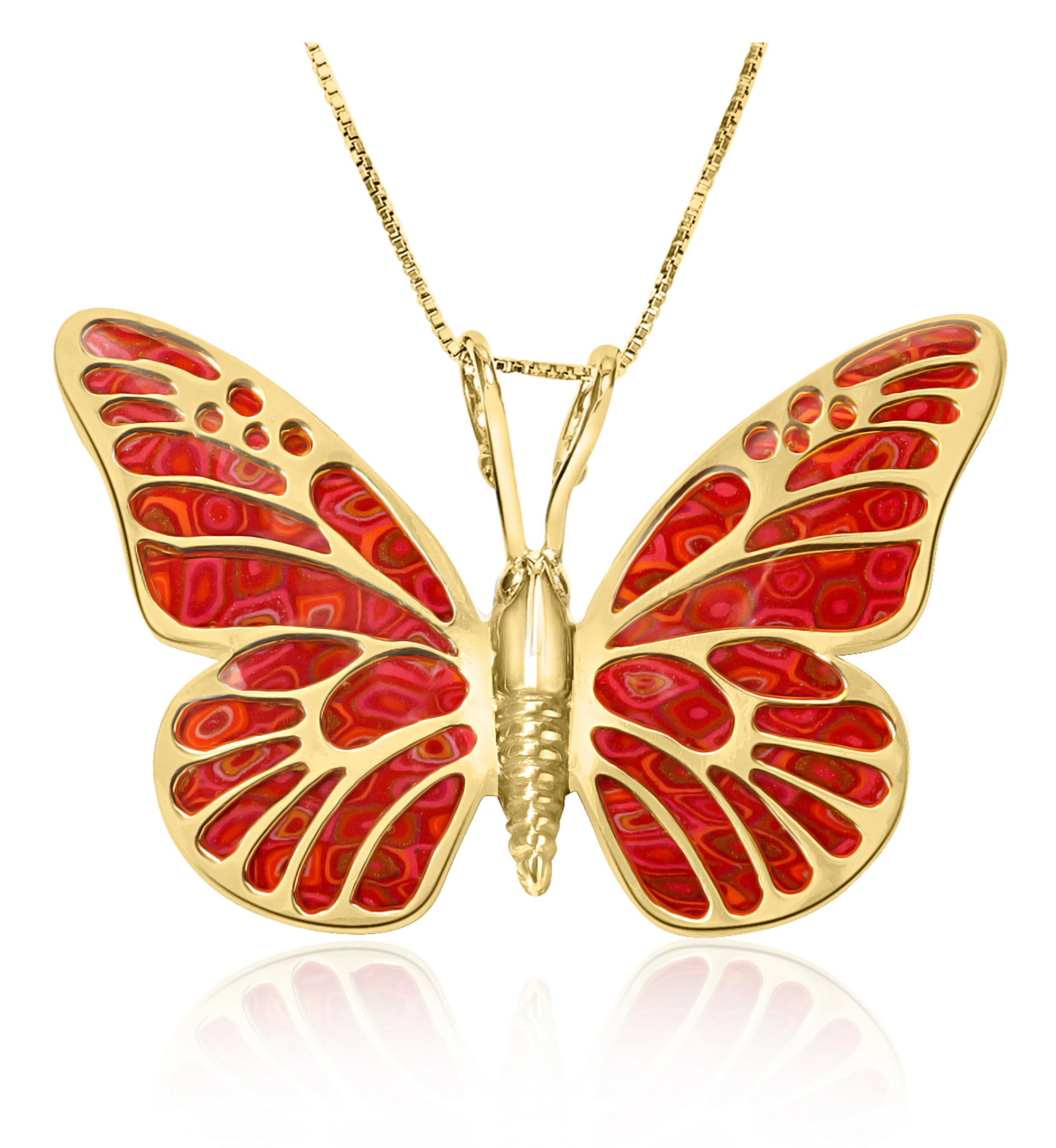 Glamor Butterfly Charm Handmade Jewelry, Gold Plated Sterling Silver Anniversary Butterfly Pendant Chain Unique Valentines Gift for Girlfriend