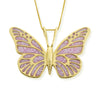 Pink Butterfly Pendant  Handcrafted Jewelry, Gold Plated Sterling Silver Anniversary Butterfly Pendant Charm, Christmas Gifts for Her Adina Plastelina