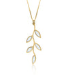 Gold Plated Sterling Silver Olive Leaf Necklace Pendant - NanoStyle Jewelry