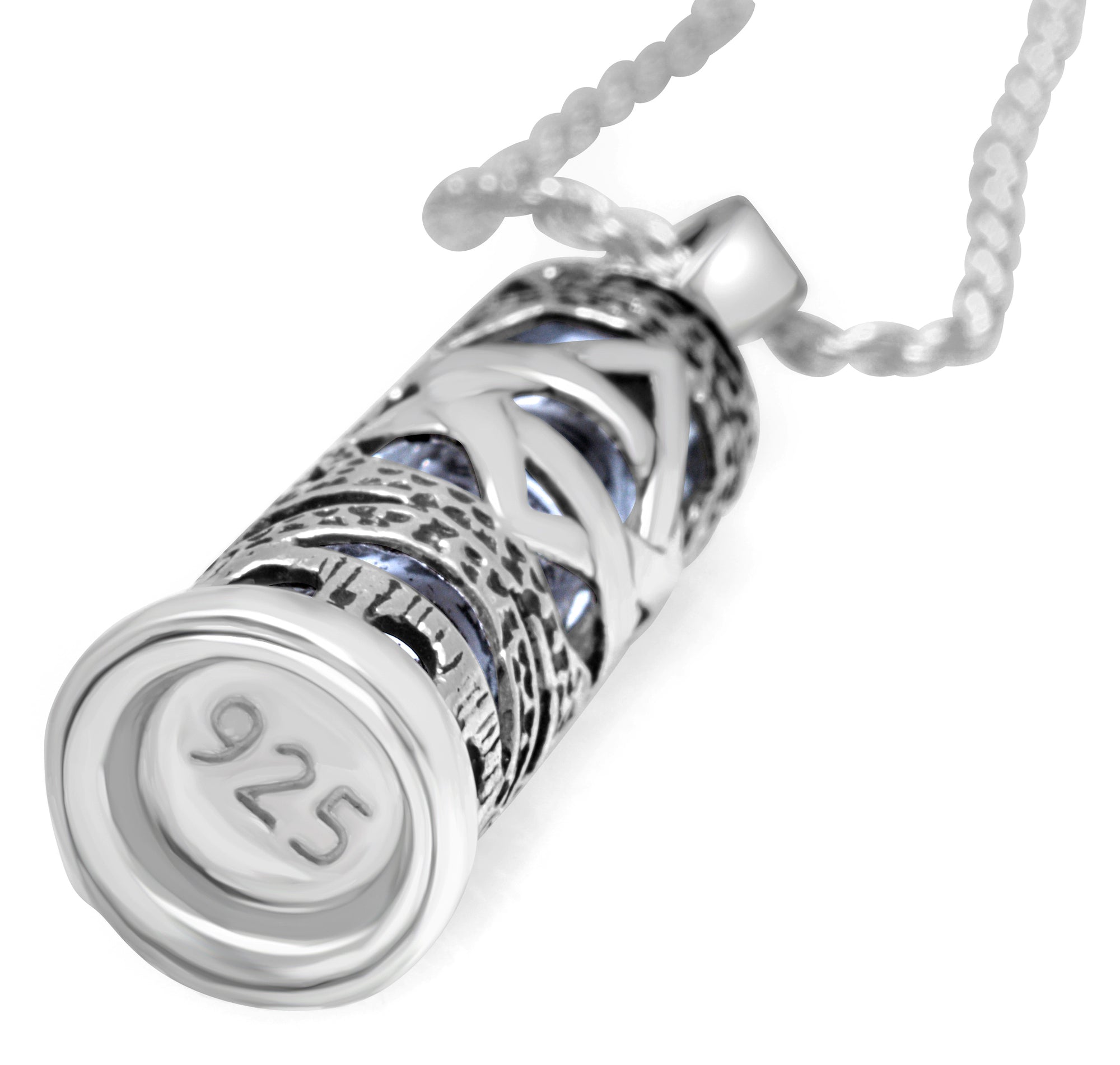 NanoStyle Mezuzah Necklace with Scroll Star of David Pendant