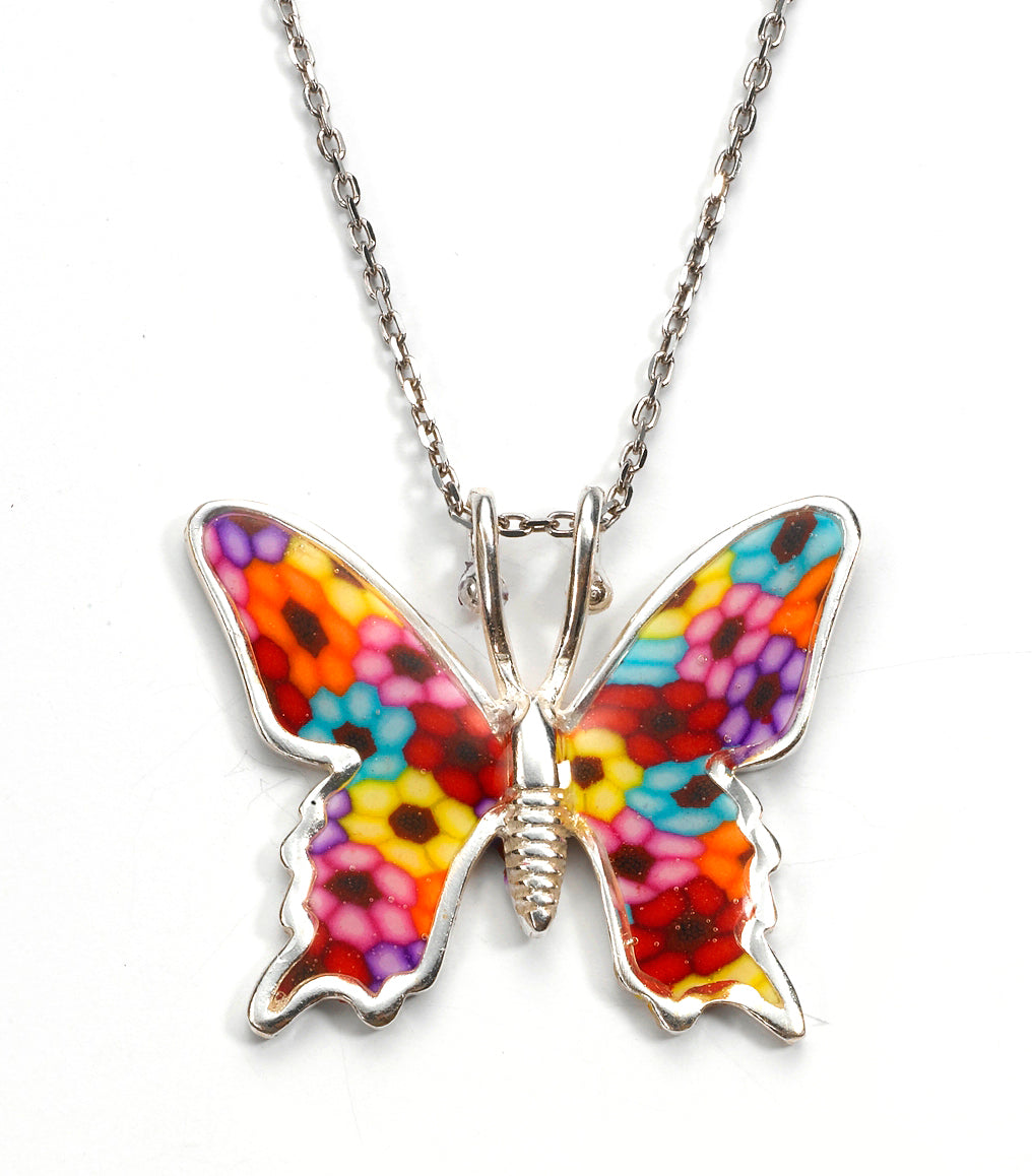 925 Sterling Silver Butterfly Necklace Handcrafted Pendant - NanoStyle Jewelry