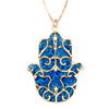 Gold Plated 925 Silver Hamsa Necklace Handcrafted Fleur de Lis Pendant - NanoStyle Jewelry
