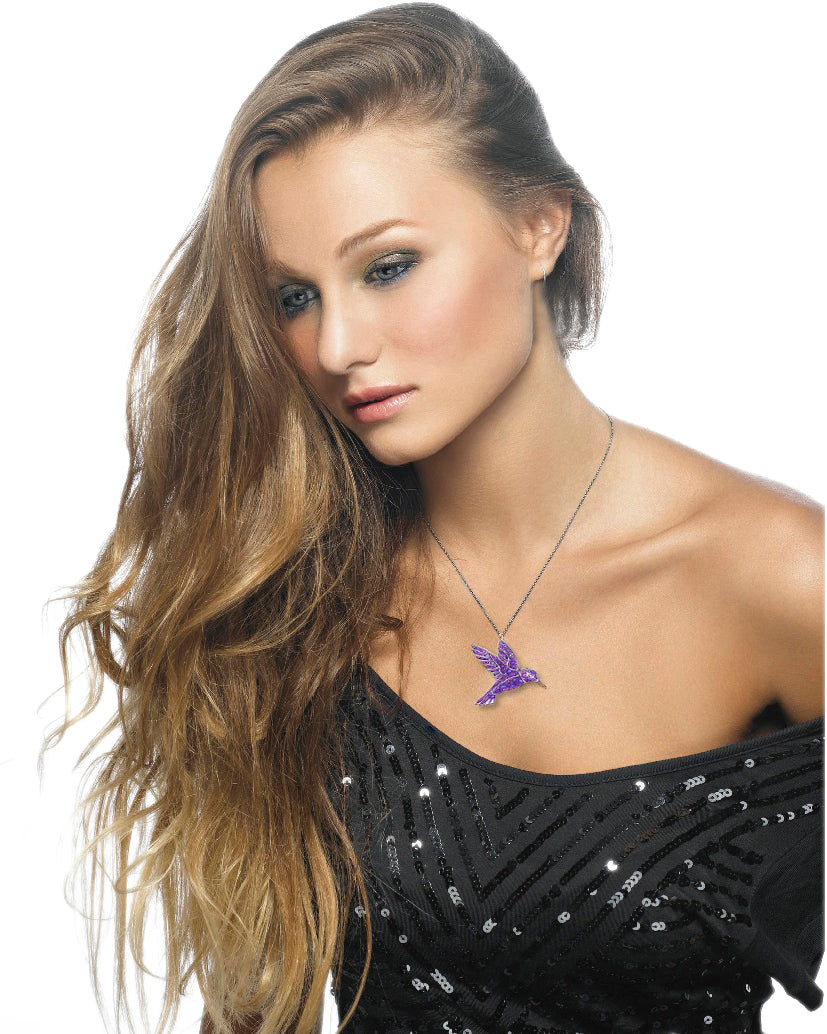 925 Sterling Silver Hummingbird Necklace Handcrafted Pendant - NanoStyle Jewelry