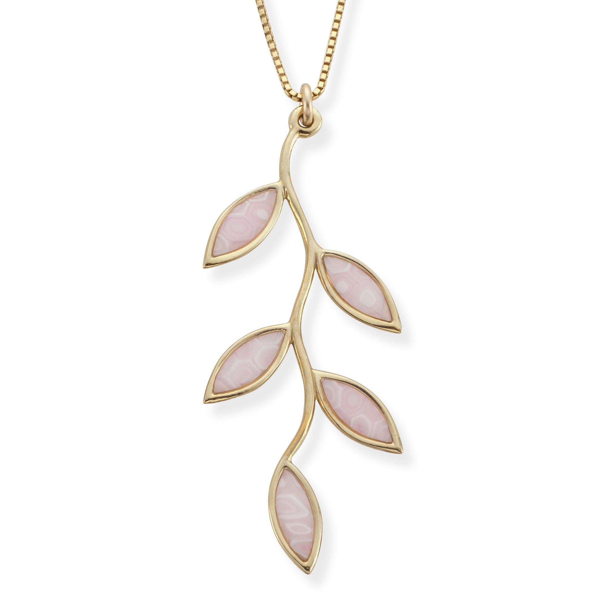 Gold Plated Sterling Silver Olive Leaf Necklace Pendant - NanoStyle Jewelry