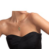 Gold Plated Sterling Silver Olive Leaf Necklace Pendant - NanoStyle Jewelry