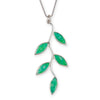 925 Sterling Silver Polymer Clay Olive Leaf Charm Necklace - NanoStyle Jewelry