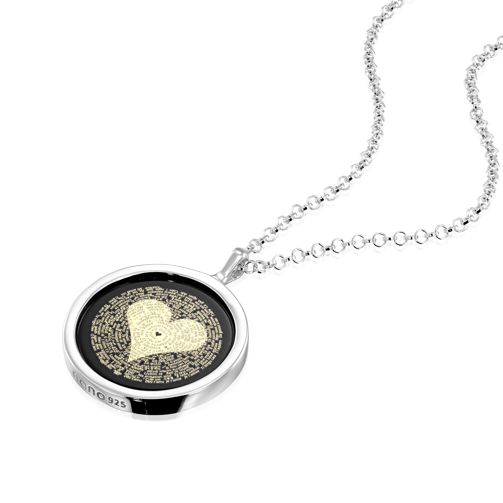 24k gold inscribed I Love You necklace romantic anniversary gift for her Nano Jewelry