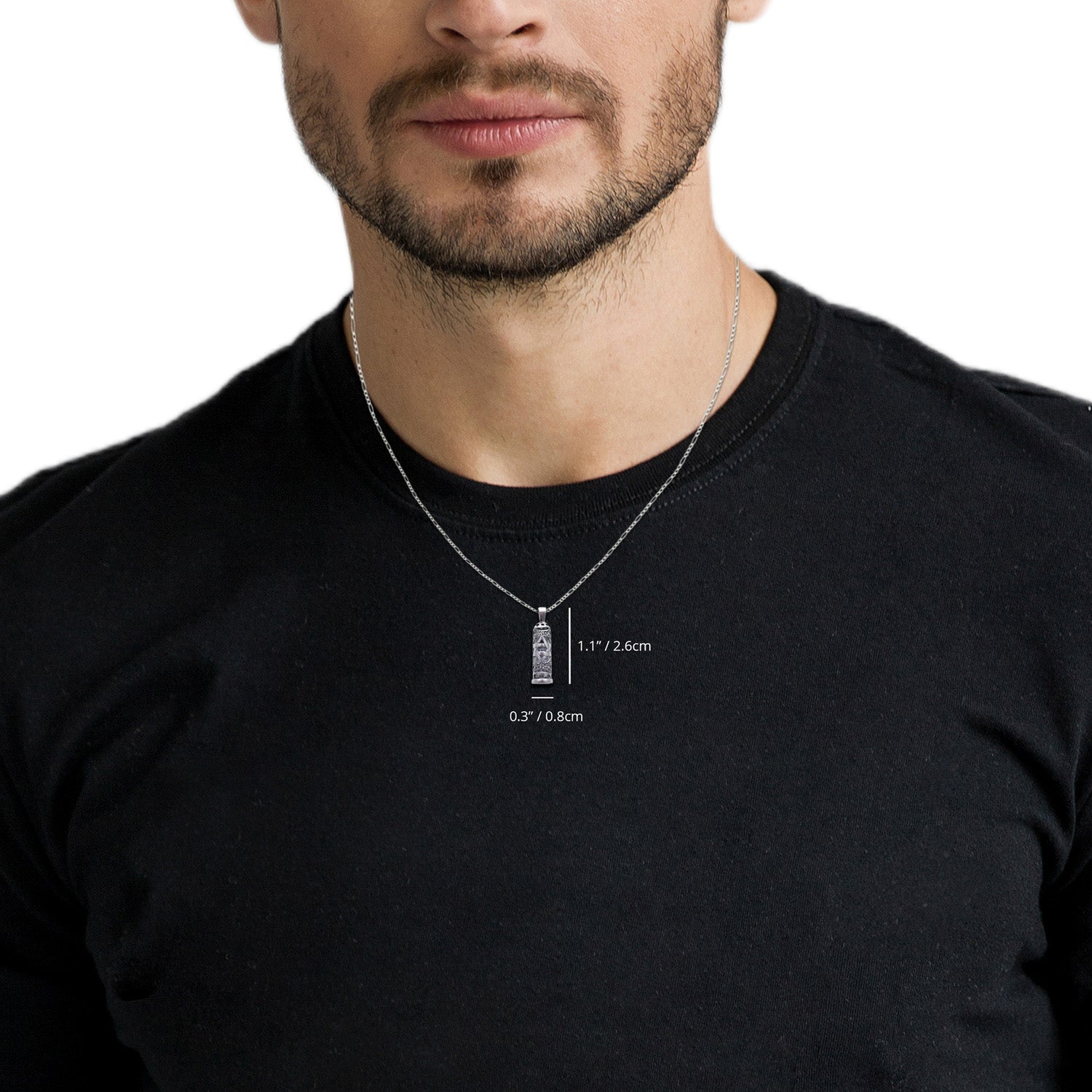 NanoStyle Mezuzah Necklace with Scroll Star of David Pendant