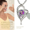 925 Sterling Silver Aquarius Necklace Zodiac Heart Pendant 24k Gold inscribed on Crystal