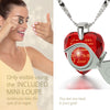 Girl looking thru magnifying glass 24k gold inscribed nanostyle necklace