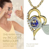 Girl looking thru magnifying glass 24k gold inscribed nanostyle necklace