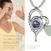 Girl looking thru magnifying glass 24k gold inscribed nanostyle necklace
