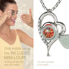 Girl looking thru magnifying glass 24k gold inscribed nanostyle necklace