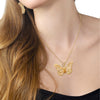 Handcrafted Polymer Clay Butterfly Necklace Handmade Jewelry, Gold Plated Sterling Silver Anniversary Butterfly Pendant, Perfect Christmas Present for Daughter