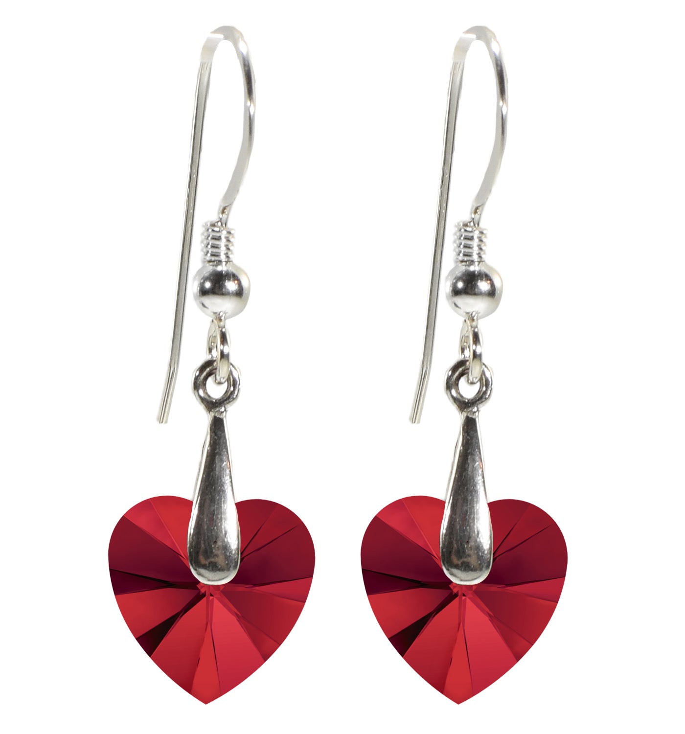 Swarovski Crystal Heart Drop Earrings 925 Sterling Silver