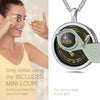 Girl Looking thru Magnifying glass Aries Necklace Inscribed in 24k Gold ram star sign and personality characteristics Nano Jewelry