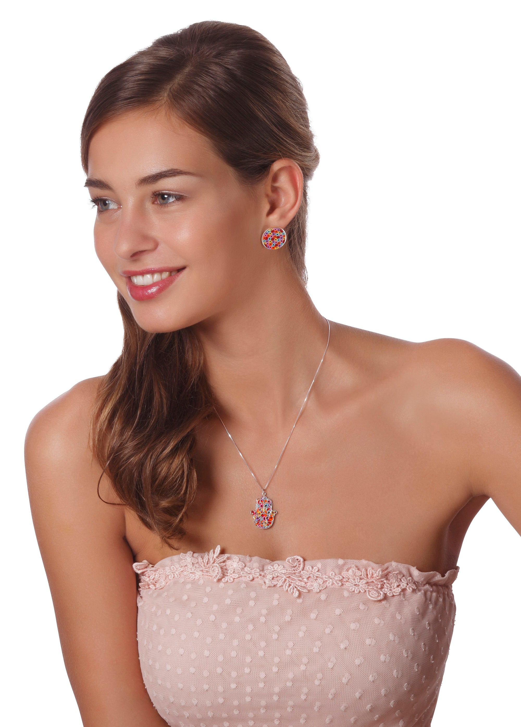 925 Sterling Silver Hamsa Necklace Handcrafted Fleur de Lis Pendant - NanoStyle Jewelry