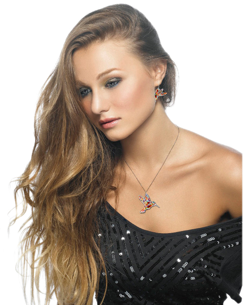 925 Sterling Silver Hummingbird Necklace Handcrafted Pendant - NanoStyle Jewelry