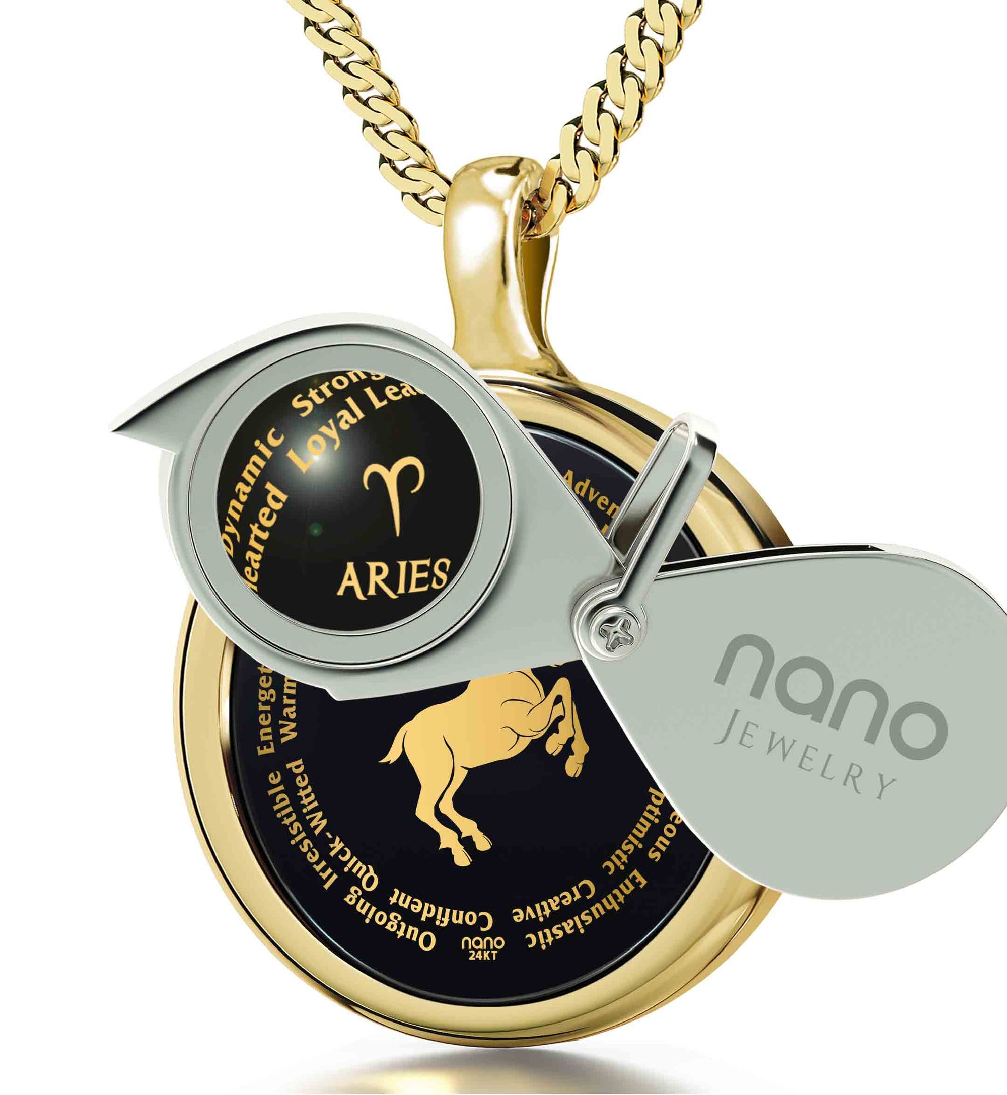 Aries Necklaces for Lovers of the Zodiac 24k Gold Inscribed