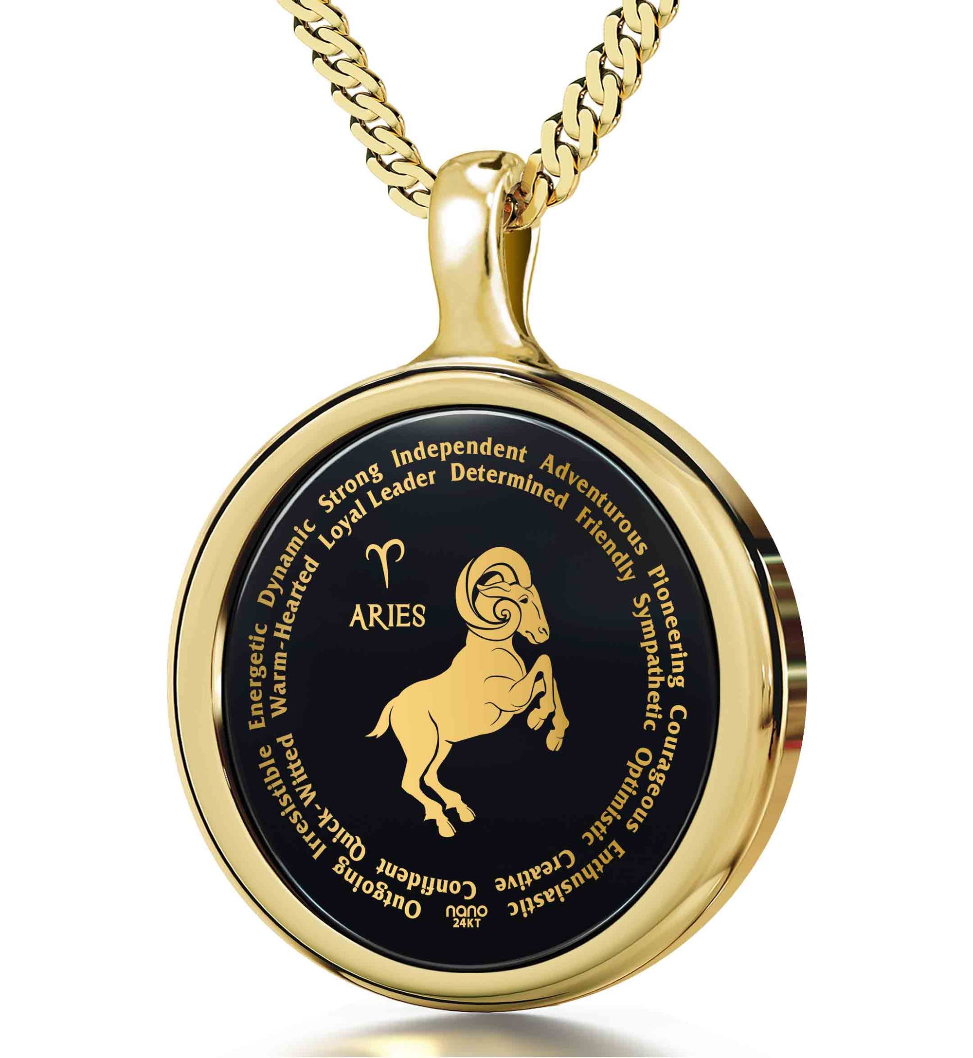 Aries Necklaces for Lovers of the Zodiac 24k Gold Inscribed